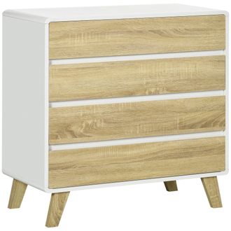 HOMCOM Chest of Drawers - 4 Drawer Storage Cabinet Organiser for Bedroom | TJ Hughes
