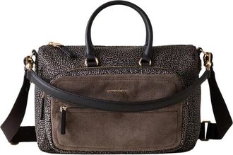 Borbonese Bauletto Medium - Dames - Handtassen - Grijs - ONE Size - Su&egrave;de - Tassen