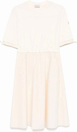 Moncler Womens Womens Mid Length Dress Cream - White - Size: 10/8