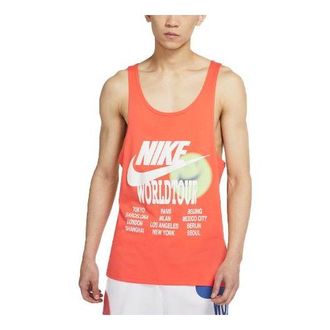 Nike Mens Nike Sportswear Retro Printing Basketball Sports Orange Vest DA0936-842