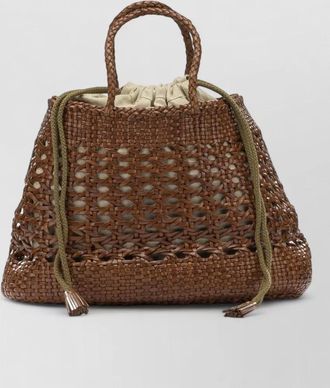 Dragon Diffusion santa cano medium woven tassel handbag
