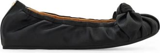 Ferragamo Bow Embellished Nappa Ballet Flats, Size 9