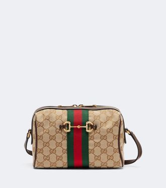 Gucci Bolso cruzado Small de lona GG con Horsebit y Web