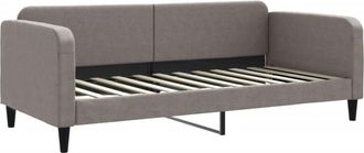 vidaXL Sof&aacute; Cama Sin Colch&oacute;n Tela Taupe 90x200 Cm Vidaxl