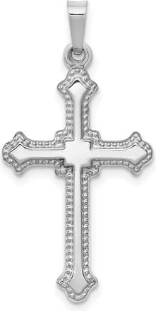 Diamond2Deal 14k White Gold Polished Cross Pendant