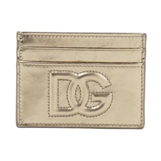 Dolce & Gabbana Wallets & Cardholders, female, Yellow, Size: ONE SIZE Logo Embossed Cardholder