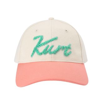 Kurt Geiger Womens Cotton Embroidered Cap Hat - Orange - One Size