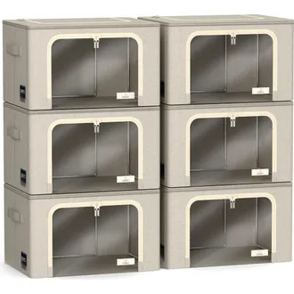 Sorbus 3-Pack Foldable Storage Boxes in Beige at Nordstrom Rack