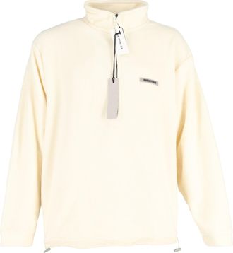 Fear of God Fear of God Essentials Polar Half-Zip Fleece Jacket in Cream Polyester
