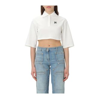 Palm Angels Dames, Tops, Wit, Maat: S Katoen