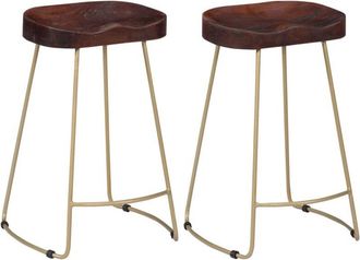 vidaXL Taburetes De Cocina Gavin 2 Unidades Madera Maciza De Mango Vidaxl