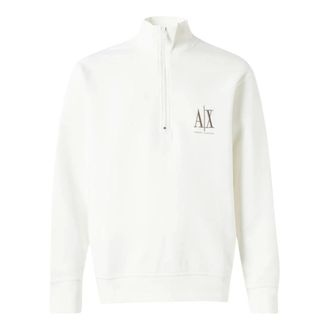 A|X Armani Exchange Half-Zip Sweatshirt - male - Armani Exchange - Zip-throughs - White - XS - Sweatshirts & Hoodies