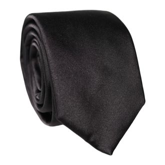 Dolce & Gabbana Ties, male, Black, Size: ONE SIZE Silk Satin Wide Adjustable Necktie