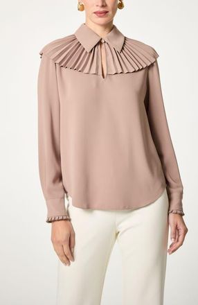 Trina Turk Windmill Pleated Top in Boudoir Beige at Nordstrom, Size Small