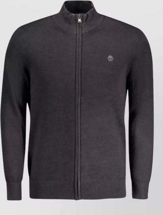 Timberland cotton high-neck zip-up cardigan