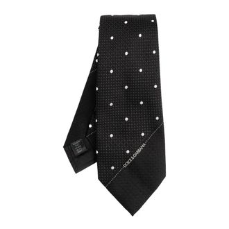 Dolce & Gabbana Accessoires, Heren, Zwart, ONE Size, Zijden stropdas