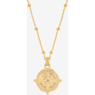 Dower & Hall Small True North Talisman Pendant in Yellow Gold Vermeil at Nordstrom, Size 18