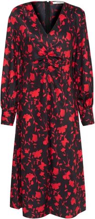 Gestuz Rode Schaduw Bloem Jurk - Dames - Casual kleedjes - Rood - XS - Kleedjes