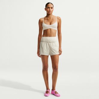 Nike Womens SKIMS Stretch Nylon Runner Shorts in White | IU2226-108