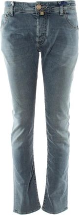 Jacob Cohen Slim Fit Blauwe Jeans - Heren - Regular Fit Jeans - Blauw - W38 - Katoen - Jeans