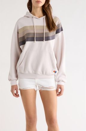 Aviator Nation Wave Stripe 4 Hoodie in Dove Grey/Charcoal at Nordstrom, Size X-Large