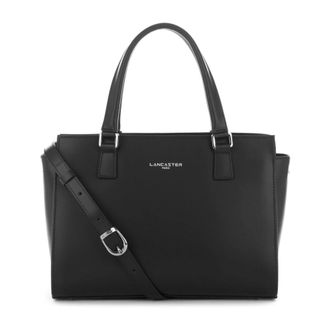 Lancaster Handbags, female, Black, Size: ONE SIZE Zipp&eacute;e M Smooth Handbag Black