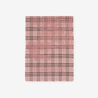 Burberry Wide EKD Check Wool Silk Scarf