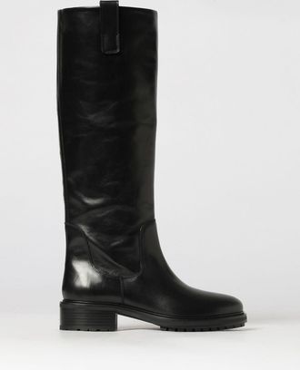 Aeyde Henry Smooth Leather Knee-High Boots with Lug Sole