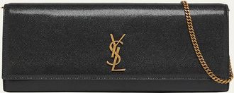 Saint Laurent Kate YSL Pebbled Leather Clutch Bag