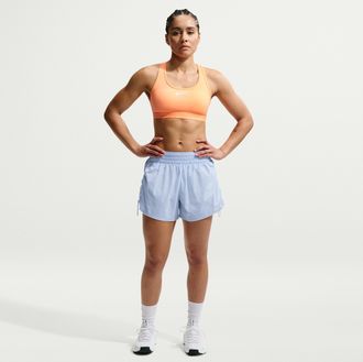Nike Womens One Dri-FIT Brief-Lined High-Waisted 5 Shorts in Blue | IB9226-412