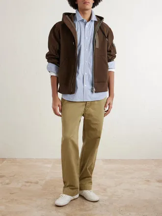 sacai Striped Cotton-Poplin Shirt