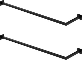 ML Design Ml-design - Set 2x Percheros De Pared Para Esquina 110 X 30 Cm De Acero Inoxidable Negro Forma De L Para Vestidor Armario Ba&ntilde;o O Cocina Barra De Almac