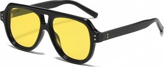 Generic Mens Driving Outdoor Sunglasses Womens Vacation Photography Driver Sun Glasses(Yellow)