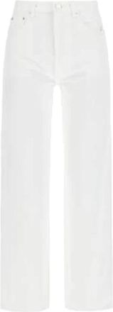 Toteme Witte Twisted Seam Denim Jeans - Dames - Regular Fit Jeans - Wit - W28 - Denim - Jeans