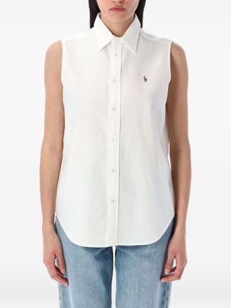 Polo Ralph Lauren sleeveless button-up shirt - women - Cotton - L - White