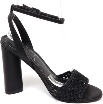 Kendall + Kylie Leren Sandaal Schoen in Sandalo Stijl - Dames - Sandalen met hakken - Zwart - 37 1/2 EU - Schoenen