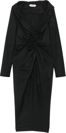Alberta Ferretti Flowing Dress with Delicate Draping and Refined Neckline