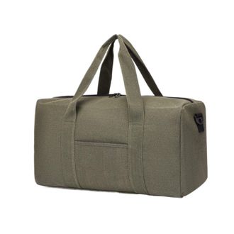 Generic Compatible For Men Folding Travel Bag Large Capacity Canvas Unisex Luggage Storage Outdoor Portable Shoulder Fitness Duffel(Army Green S)