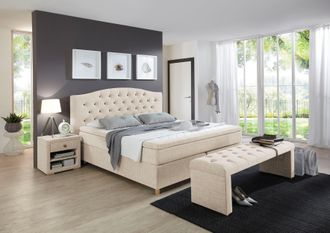HOME AFFAIRE Boxspringbett »Claire« mit Vollmassiv-Unterbox, incl. Topper, verschiedene Härtegrade