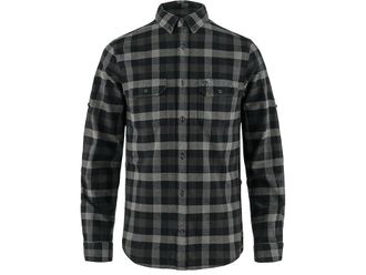 Fj&auml;llr&auml;ven Skog Shirt Mens Long Sleeve Button Up Black/Grey : SM, Cotton/Flannel