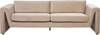 Beliani Sofa 3 Seater MAUNU Velvet Sand Beige
