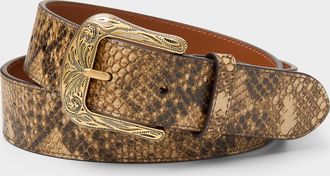 Lauren Ralph Lauren Womens Engraved buckle snakeskin belt