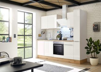 Respekta Cucina Blocco Cucina Blocco Cucina Marleen Premium 250 Cm Bianco Artigianale Rovere Respecta