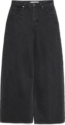 Self Portrait bow-motif jeans - Grey