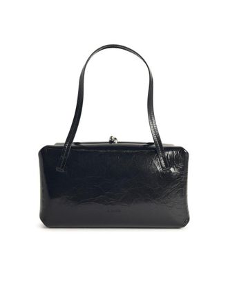 Jil Sander Small Goji Pillow Black Leather Bag
