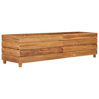 Berkfield Home Raised Bed 150x40x38 cm Solid Wood Teak & Steel in Brown | Size: 150 x 40 x 38 cm