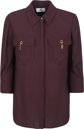 Elisabetta Franchi Compact-Weave Viscose Georgette Shirt