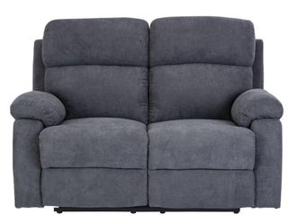 VENTE-UNIQUE.COM Sof&aacute; relax poli&eacute;ster 2 plazas gris antracita 146x96cm