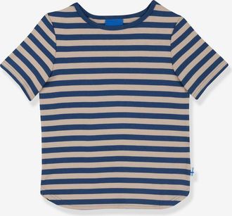 Finkid Gestreiftes M&auml;dchen T-Shirt MAALARI finkid, UV-Schutz jeansblau