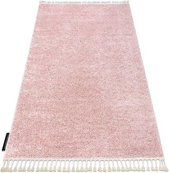 RugsX Alfombra Berber 9000 Rosado Franjas Bereber Marroqu&iacute; Shaggy Pink 180x270 Cm